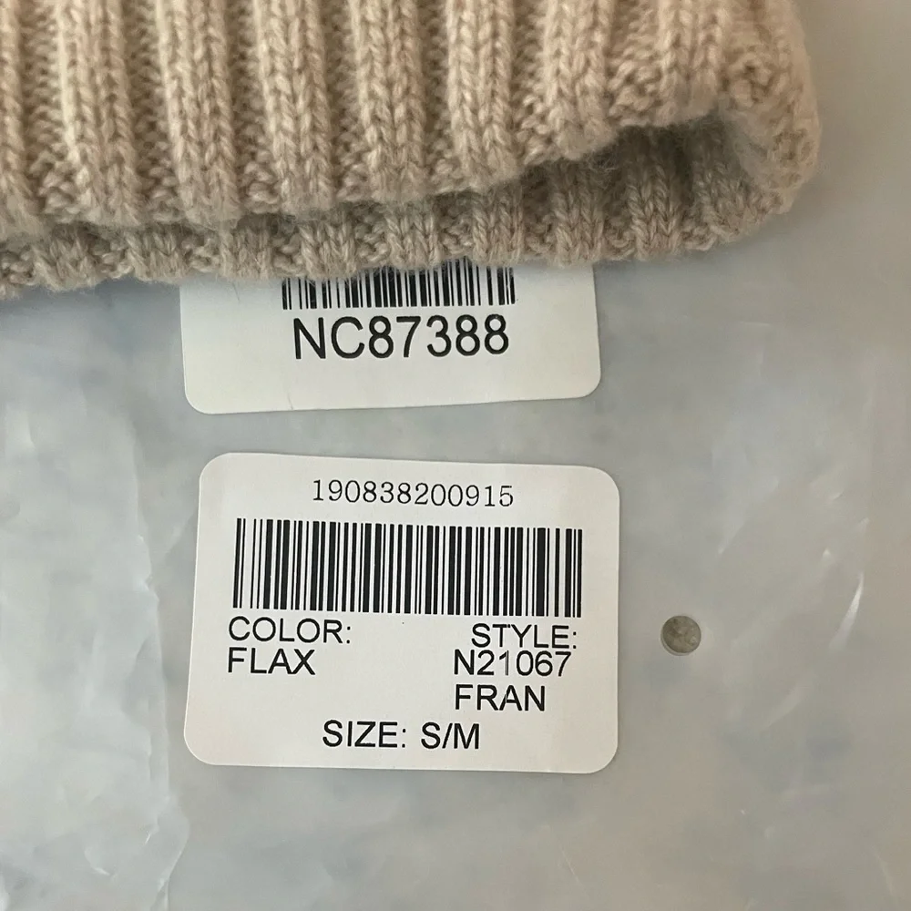 NAKEDCASHMERE FRAN Cashmere Bouclé Beanie Flax S/M